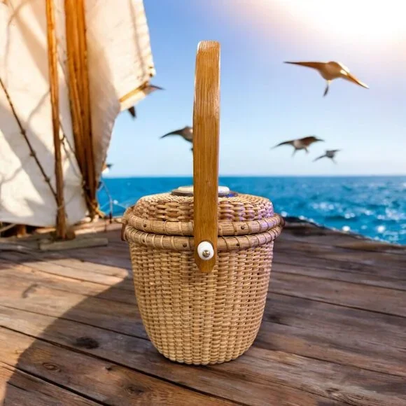 🐥 SOLD!!! 🐥 Nantucket Vintage Flagship Barlow Basket Bag - Picture 3 of 13